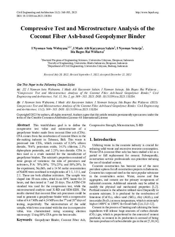 (PDF) Compressive Test and Microstructure Analysis of the Coconut Fiber ...