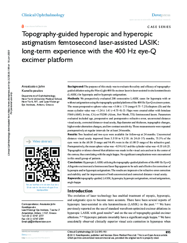 (PDF) Topography-guided hyperopic and hyperopic astigmatism femtosecond ...