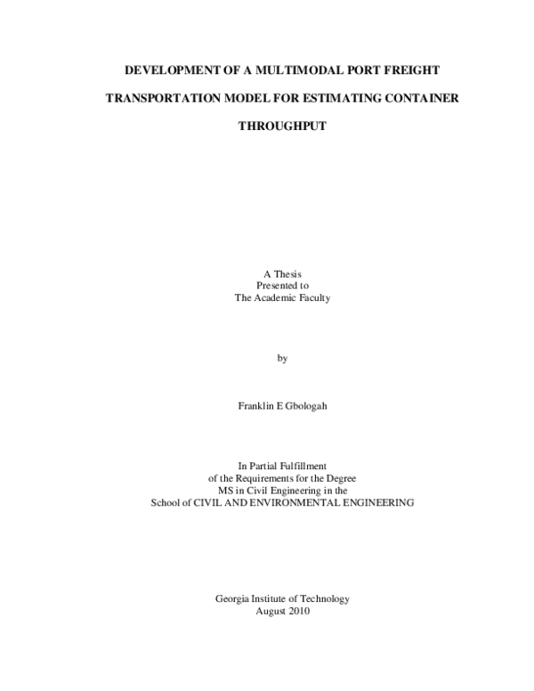 (PDF) Development of a multimodal port freight transportation model for ...