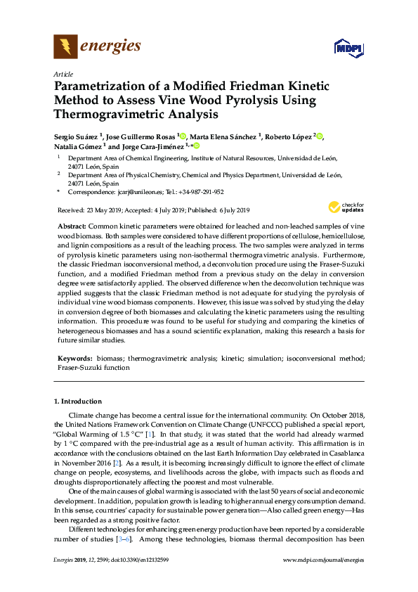 (PDF) Parametrization of a Modified Friedman Kinetic Method to Assess ...