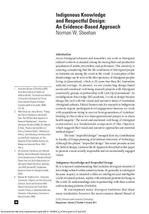 (PDF) Indigenous Knowledge and Respectful Design: An Evidence-Based ...