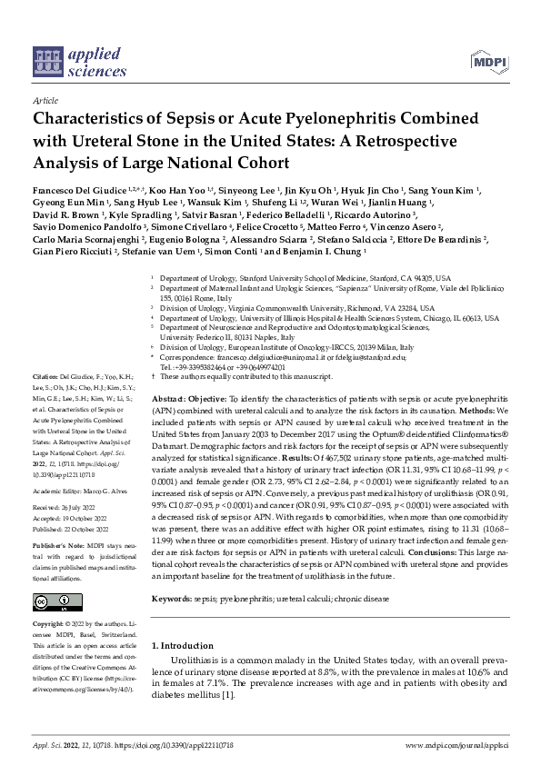 (PDF) Characteristics of Sepsis or Acute Pyelonephritis Combined with ...