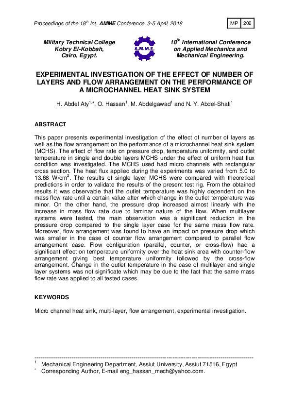 (PDF) Experimental Investigation of the Effect of Number of Layers and ...