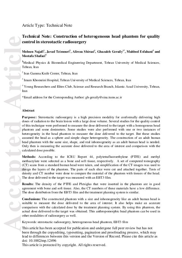 (PDF) Technical Note Construction of heterogeneous head phantom for