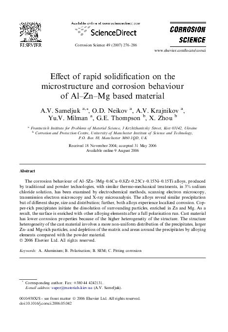 (PDF) Effect of rapid solidification on the microstructure and ...