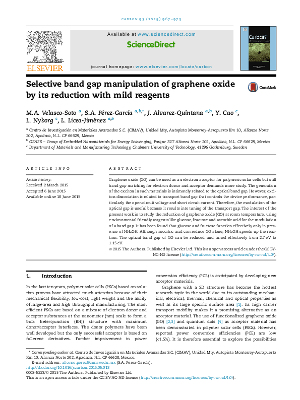 Pdf Mild Reduction Of Graphene Oxide Band Gap Pdf Mild Reduction Of Graphene Oxide Band Gap