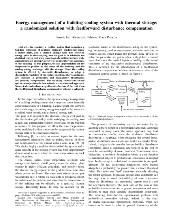 (PDF) Energy management of a building cooling system with thermal ...