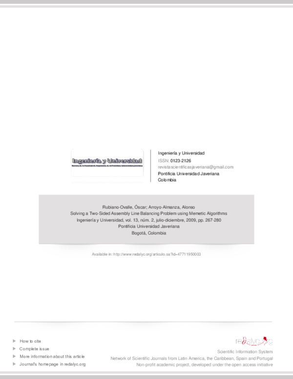 (PDF) Solving a Two-Sided Assembly Line Balancing Problem using Memetic ...