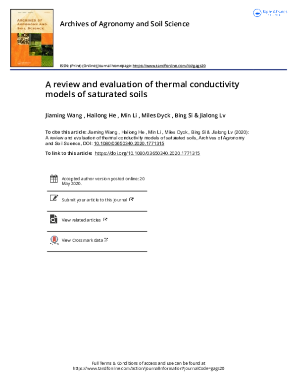 (PDF) A review and evaluation of thermal conductivity models of ...