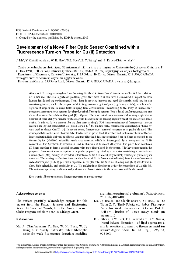 (PDF) Development of a Novel Fiber Optic Sensor Combined with a ...