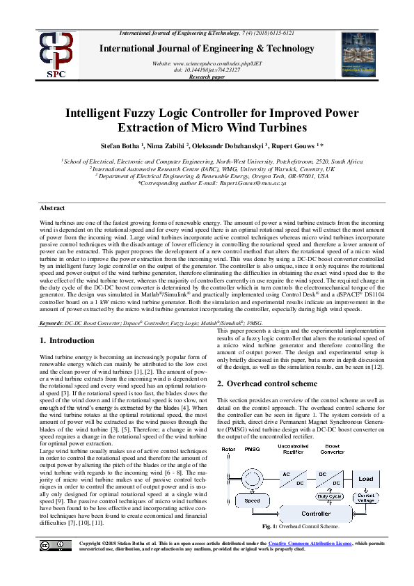 (PDF) Intelligent fuzzy logic controller for improved power extraction ...