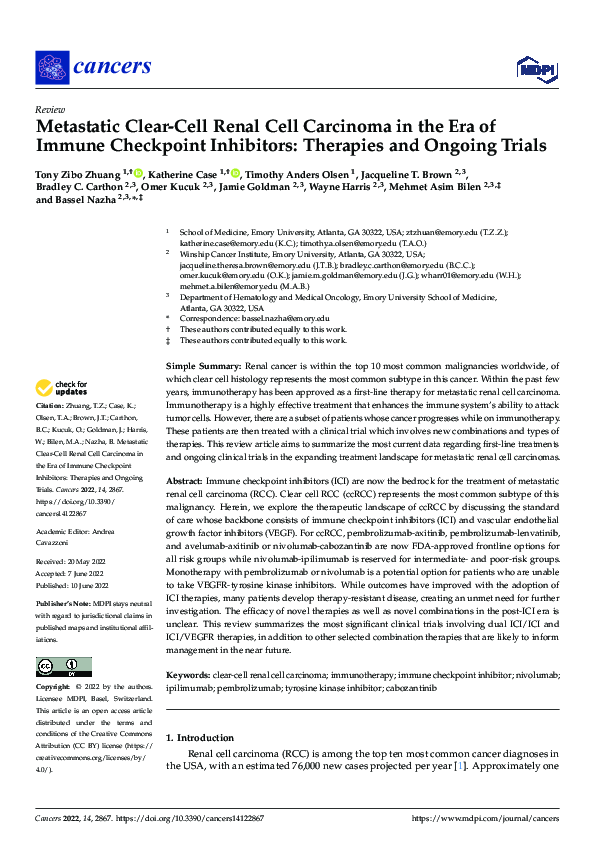 (PDF) Metastatic Clear-Cell Renal Cell Carcinoma in the Era of Immune ...