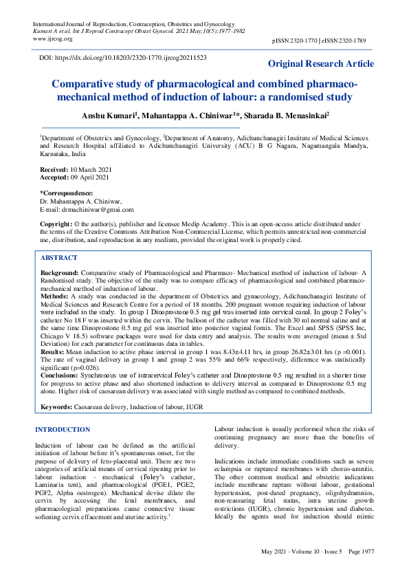 (PDF) Comparative study of pharmacological and combined pharmaco ...