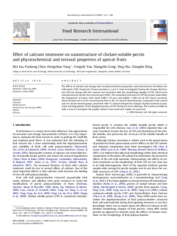 (PDF) Effect of calcium treatment on nanostructure of chelatesoluble