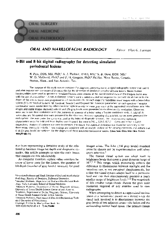 (PDF) 6-Bit and 8-bit digital radiography for detecting simulated ...