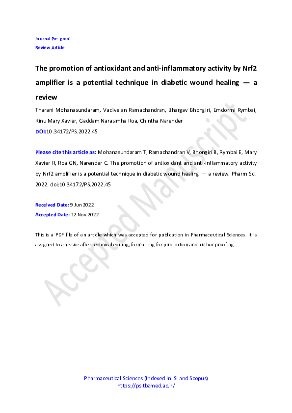 (PDF) The promotion of antioxidant and anti-inflammatory activity by ...