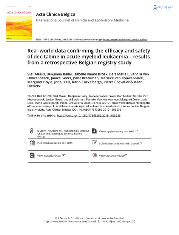 (PDF) Real-world data confirming the efficacy and safety of decitabine ...