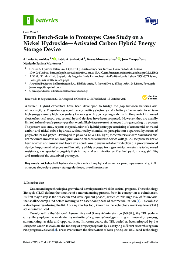 (PDF) From Bench-Scale to Prototype: Case Study on a Nickel Hydroxide ...