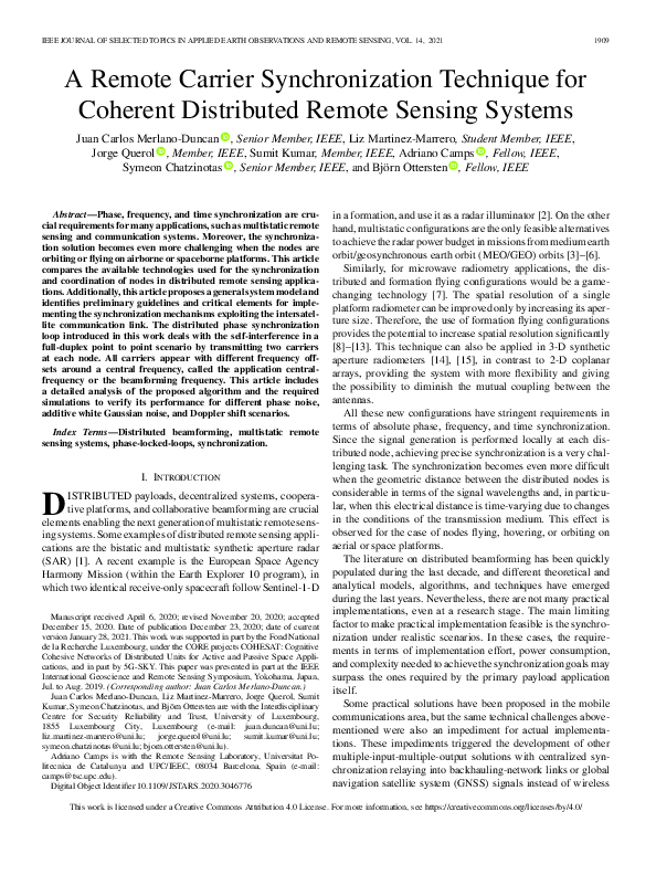 (PDF) A Remote Carrier Synchronization Technique for Coherent ...