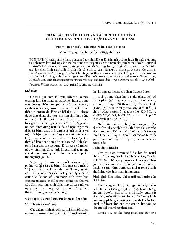 (PDF) Isolation, selection and active determination of bacteria produce ...