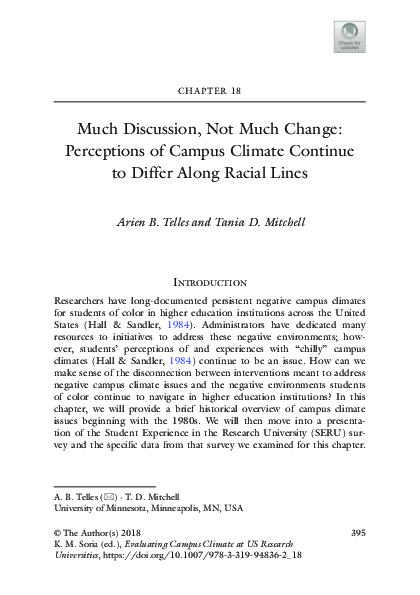(PDF) Much Discussion, Not Much Change: Perceptions of Campus Climate ...