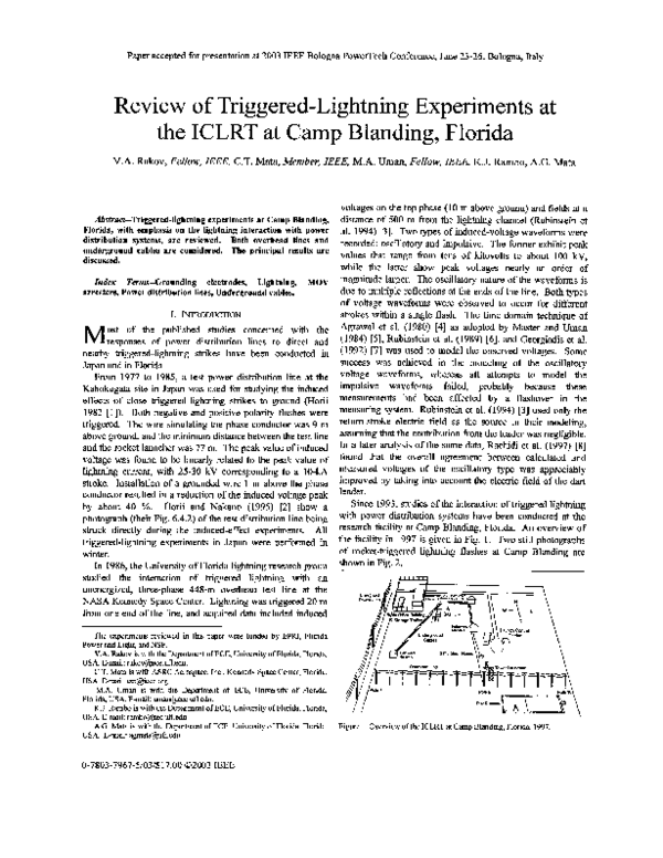 (PDF) Review of triggered-lightning experiments at the iclrt at camp ...
