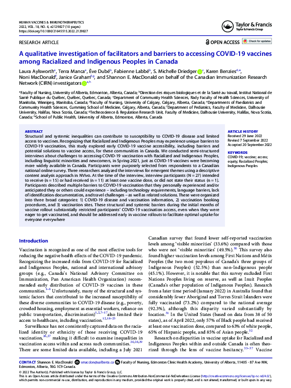 (PDF) A qualitative investigation of facilitators and barriers to ...