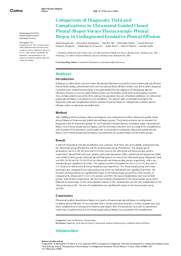 (PDF) Comparison of Diagnostic Yield and Complications in Ultrasound ...