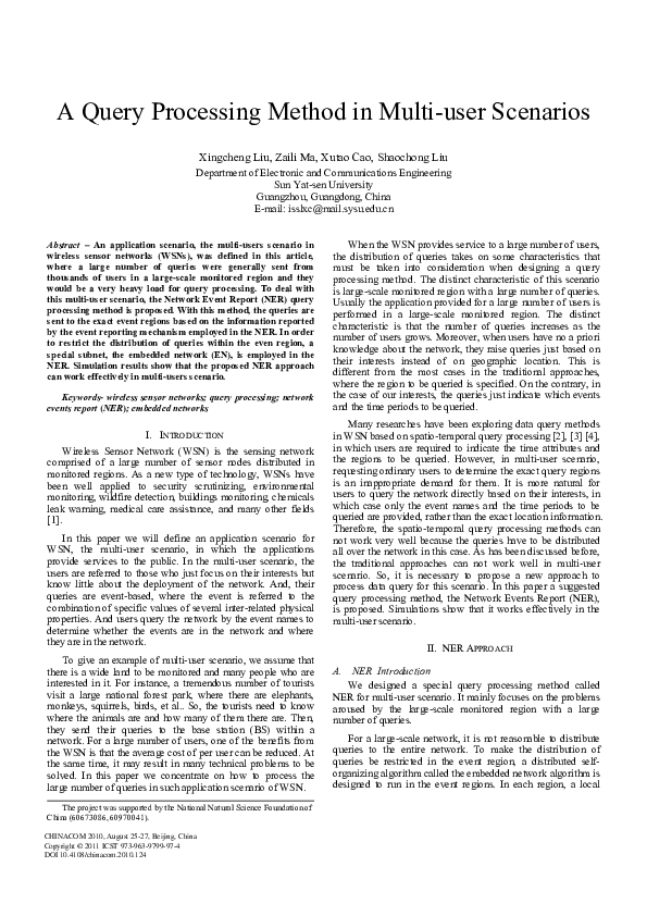 (PDF) A query processing method in multi-user scenarios