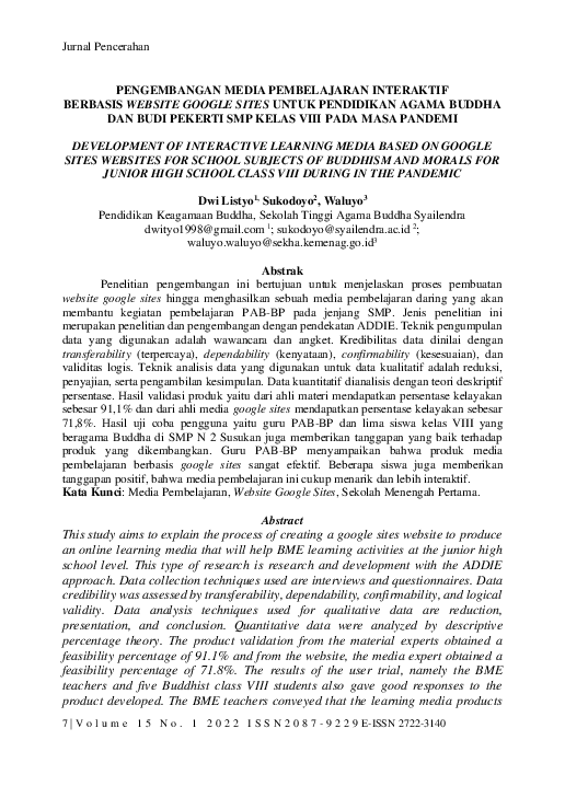 (PDF) Development of Interactive Learning Media Based on Google Sites ...