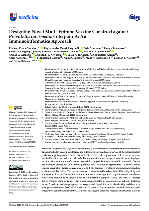 (PDF) Designing Novel Multi-Epitope Vaccine Construct against ...