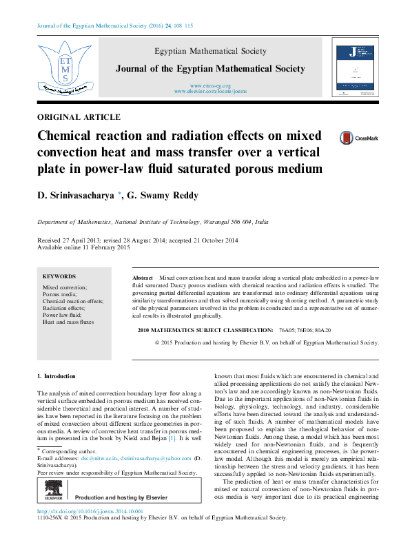 (PDF) Chemical reaction and radiation effects on mixed convection heat ...