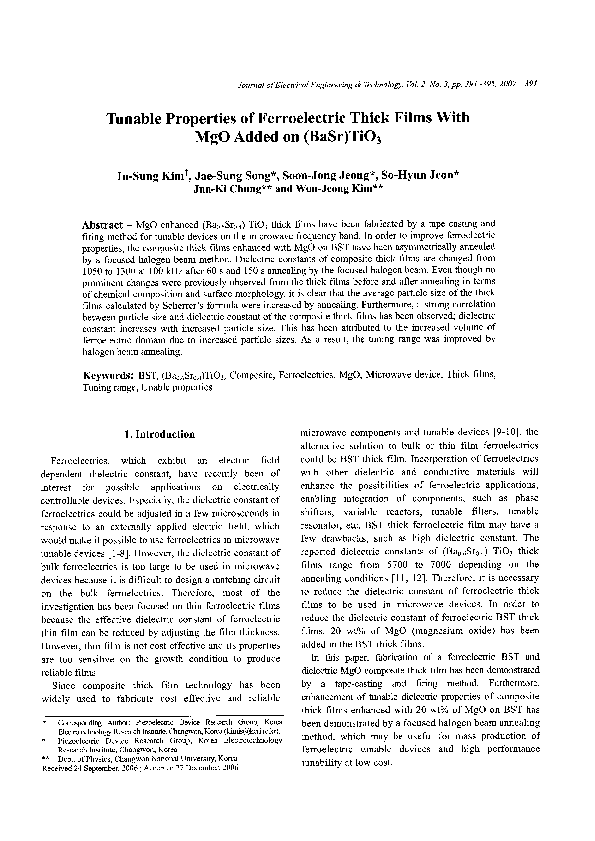 (PDF) Tunable Properties of Ferroelectric Thick Films With MgO Added on ...