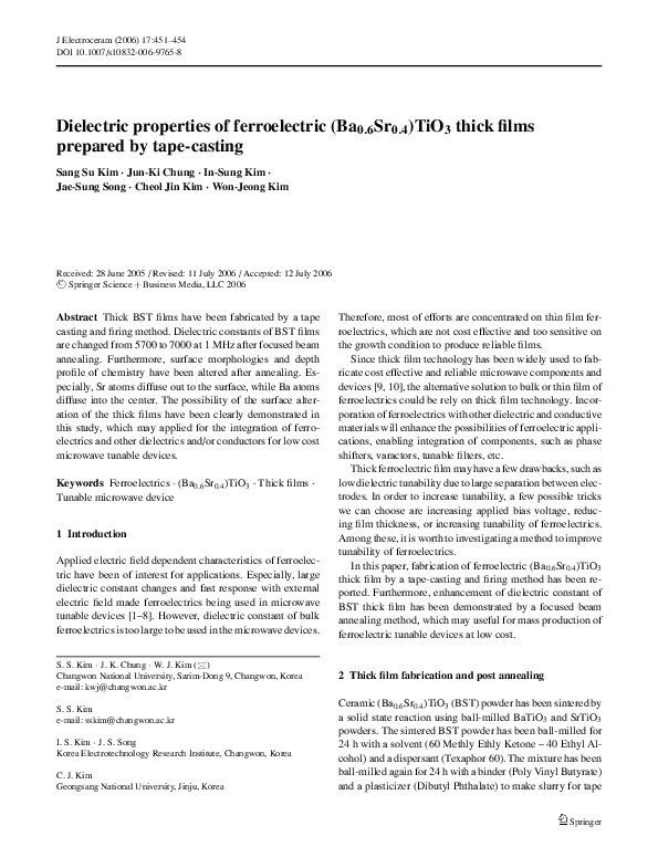(PDF) Dielectric properties of ferroelectric (Ba0.6Sr0.4)TiO3 thick ...