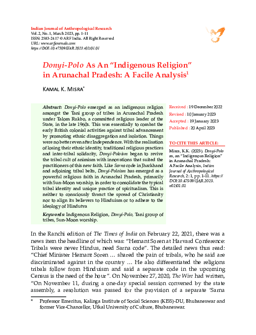 (PDF) Donyi-Polo As An 