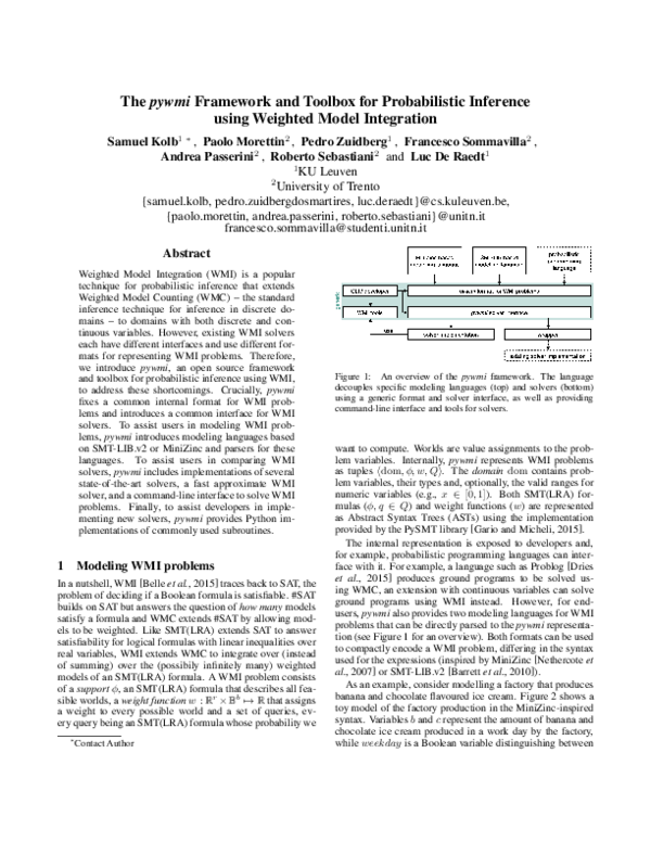 (PDF) The pywmi Framework and Toolbox for Probabilistic Inference using ...