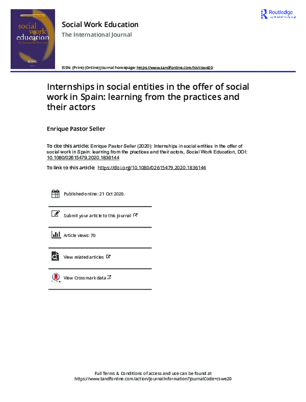 (PDF) Internships in social entities in the offer of social work in ...