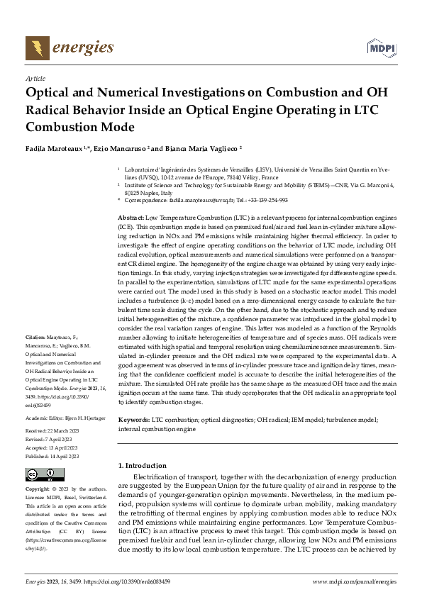 (PDF) Optical and Numerical Investigations on Combustion and OH Radical ...