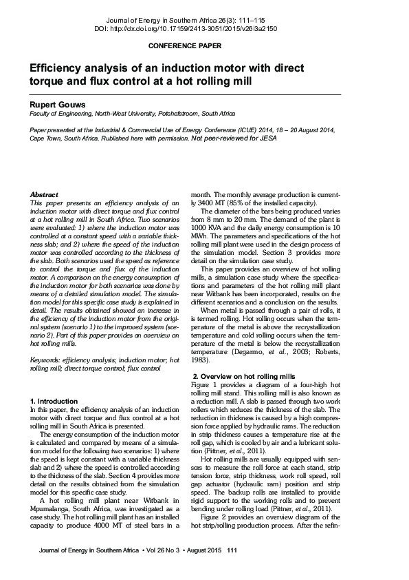 (PDF) Efficiency analysis of an induction motor with direct torque and ...