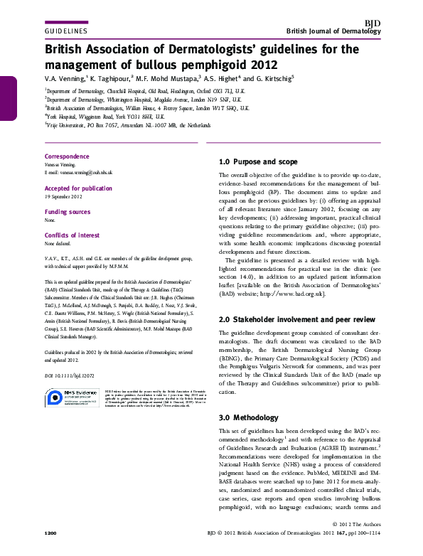 (PDF) British Association of Dermatologists’ guidelines for the