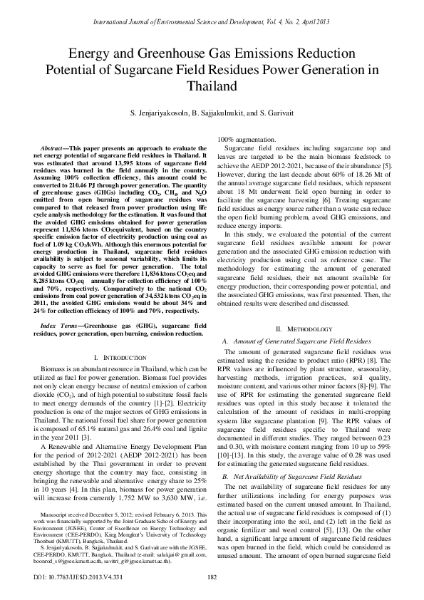 (PDF) Energy and Greenhouse Gas Emissions Reduction Potential of ...