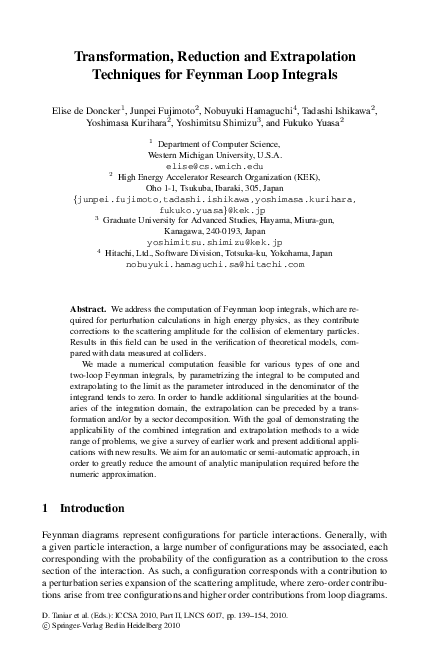 (PDF) Transformation, Reduction and Extrapolation Techniques for ...