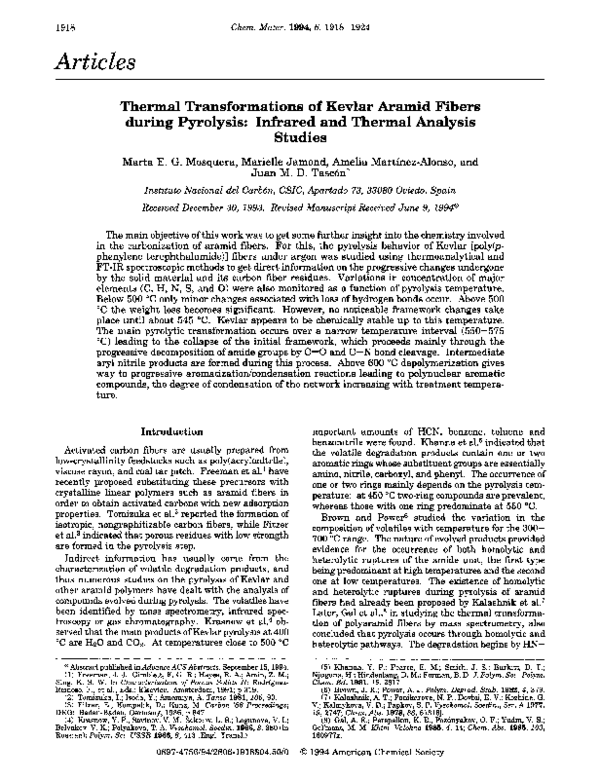 (PDF) Thermal Transformations of Kevlar Aramid Fibers During Pyrolysis ...