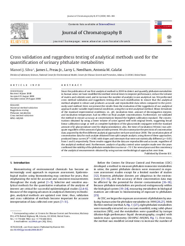 (PDF) Cross validation and ruggedness testing of analytical methods
