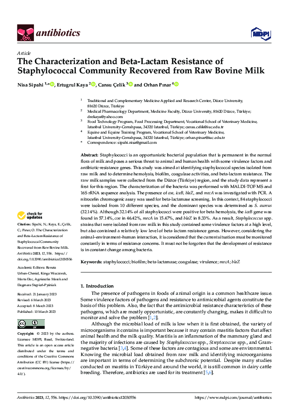 (PDF) The Characterization and Beta-Lactam Resistance of Staphylococcal ...