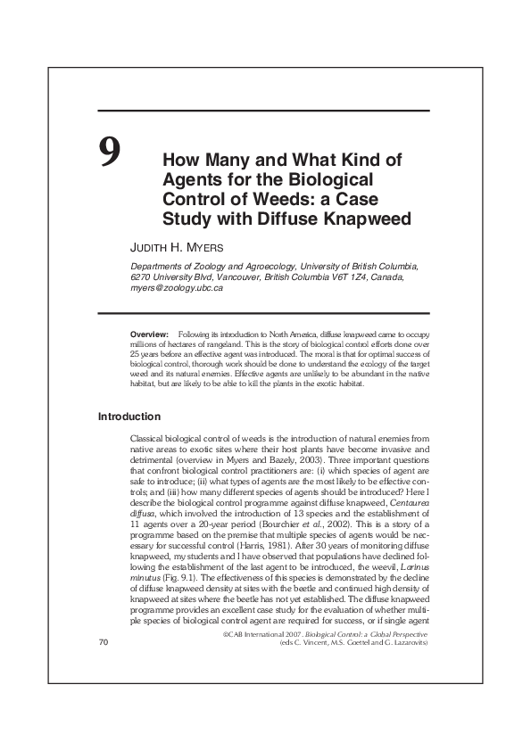 Picture of (PDF) How many and what kind of agents for the biological control of ...