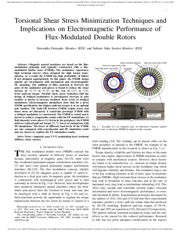 (PDF) Torsional Shear Stress Minimization Techniques and Implications ...
