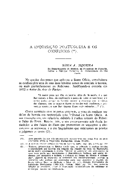 (PDF) A Inquisição Portuguesa e os confiscos