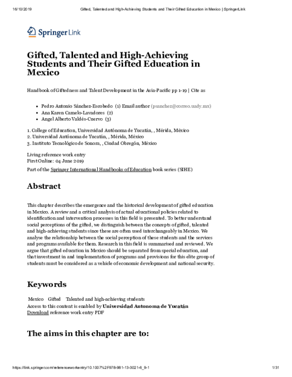 (PDF) Gifted, Talented and High-Achieving Students and Their Gifted ...