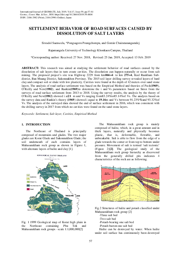 (PDF) Settlement Behavior of Road Surfaces Caused by Dissolution of ...